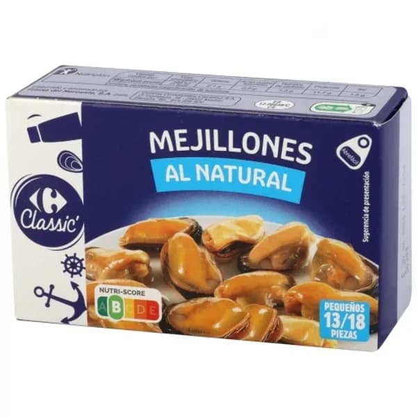 Mejillón al natural 13/18 Classic Carrefour 69 g. - 0.07 kg - Imagen del producto en Findit