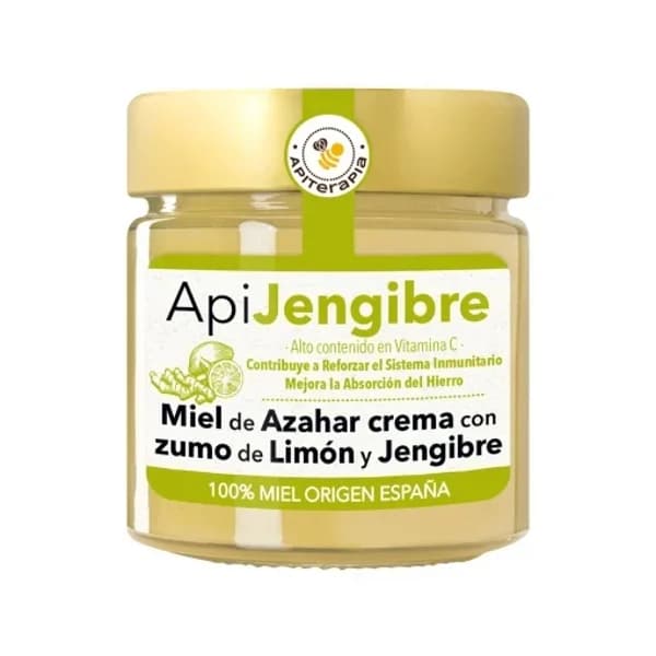 Miel de azahar crema con zumo de limón y jengibre ApiJengibre Apiterapia 300 g. - 0.25 kg - Imagen del producto en Findit