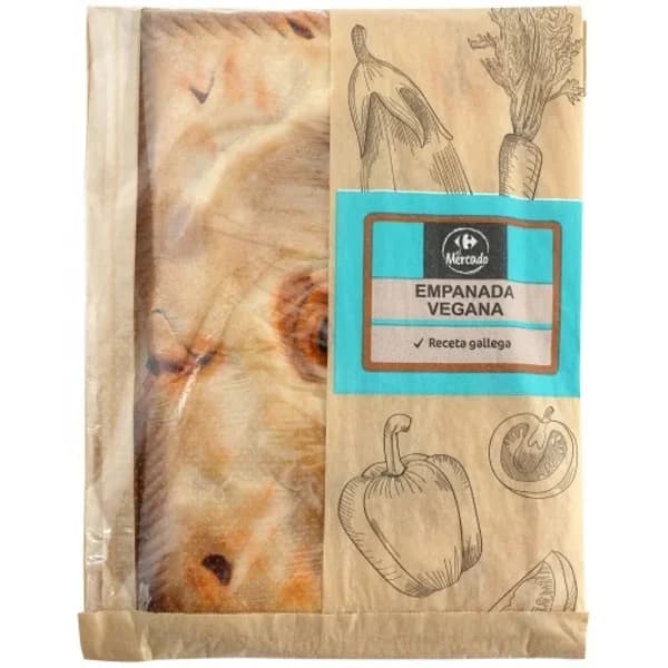 Empanada rectangular vegana Carrefour 800 g - 1 ud - Imagen del producto en Findit