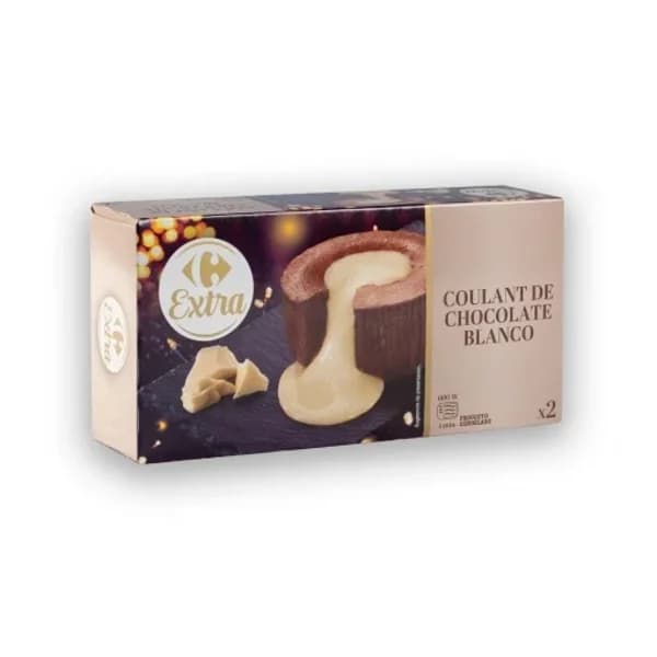 Coulant chocolate blanco Carrefour Extra 200 g - 1 ud - Imagen del producto en Findit