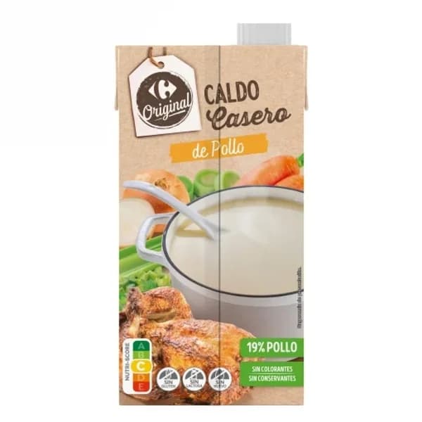 Caldo casero de pollo natural Original Carrefour sin gluten y sin lactosa brik 1 l. - 1 l - Imagen del producto en Findit