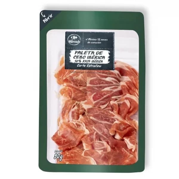 Paleta de Cebo Ibérica 50% Raza Ibérica Carrefour El Mercado 90 g - 0.09 kg - Imagen del producto en Findit
