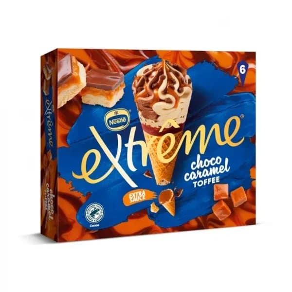 Cono Extreme Caramel Choco Toffee Nestlé 6 ud. - 0.66 l - Imagen del producto en Findit