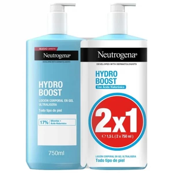 Loción en gel ultraligera para todo tipo de piel Hydro Boost Neutrogena 2 unidades de 750 ml. - 0.75 l - Imagen del producto en Findit
