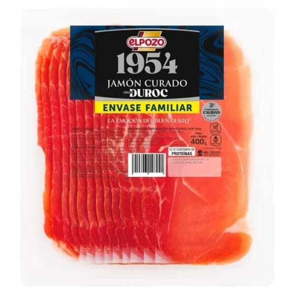 Jamón curado en lonchas El Pozo 1954 sin gluten y sin lactosa 350 g - 0.35 kg - Imagen del producto en Findit