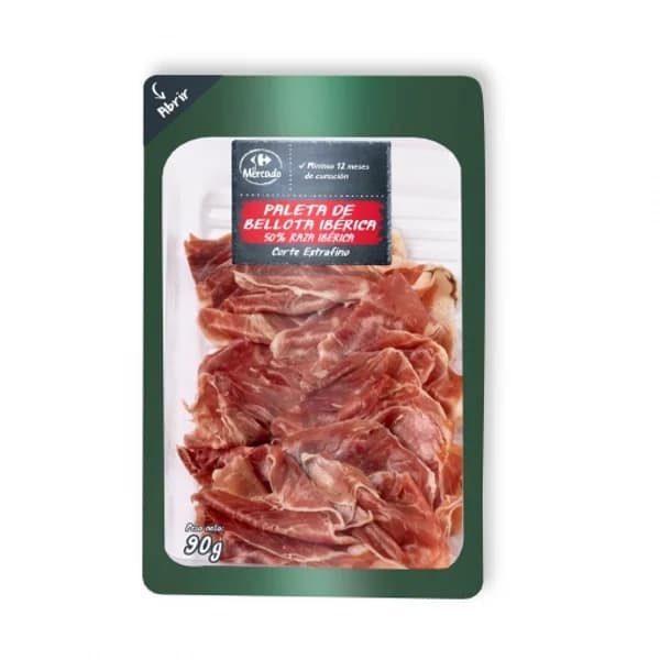 Paleta de Bellota Ibérica 50% Raza Ibérica en lonchas Carrefour El Mercado 90 g - 0.09 kg - Imagen del producto en Findit