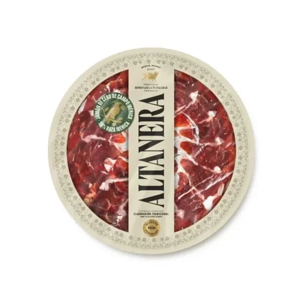 Jamón de Cebo de Campo Ibérico 50% Raza Ibérica en lonchas Altanera 90 g - 0.09 kg - Imagen del producto en Findit