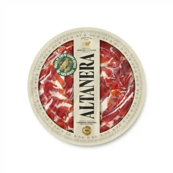 Paleta de Cebo de Campo Ibérica 50% Raza Ibérica en lonchas Altanera 90 g - 0.09 kg - Imagen del producto en Findit