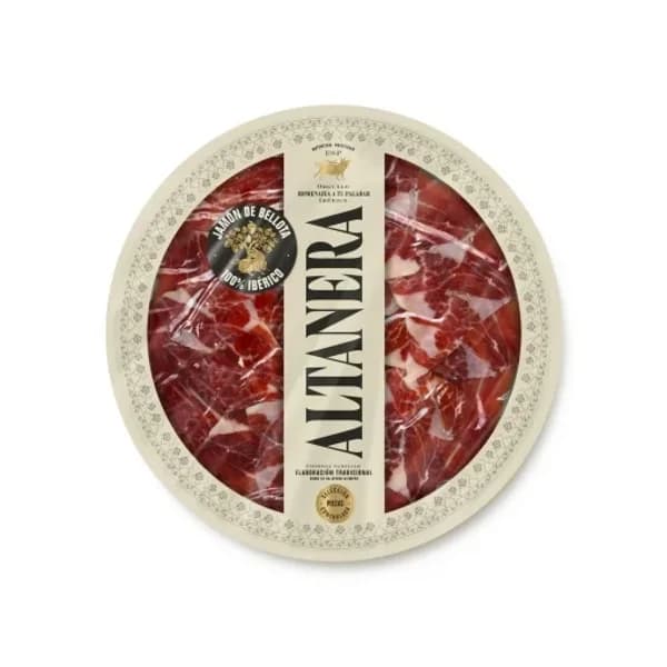 Jamón de Bellota Ibérica 100% Raza Ibérica en lonchas Altanera 90 g - 0.09 kg - Imagen del producto en Findit