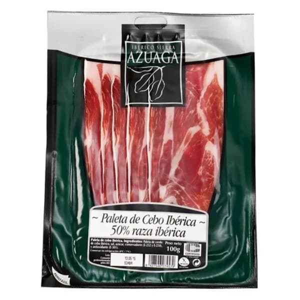 Paleta ibérica en lonchas Azuaga 100 g. - 0.1 kg - Imagen del producto en Findit