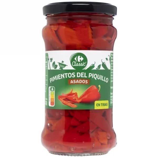 Pimientos del Piquillo asados en tiras primera Carrefour 225 g. - 0.22 kg - Imagen del producto en Findit
