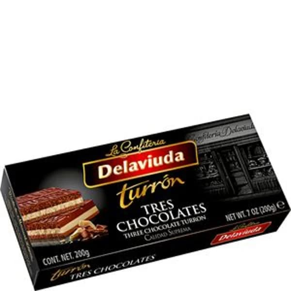 Turrón praliné 3 chocolates 200g - 1 ud - Imagen del producto en Findit