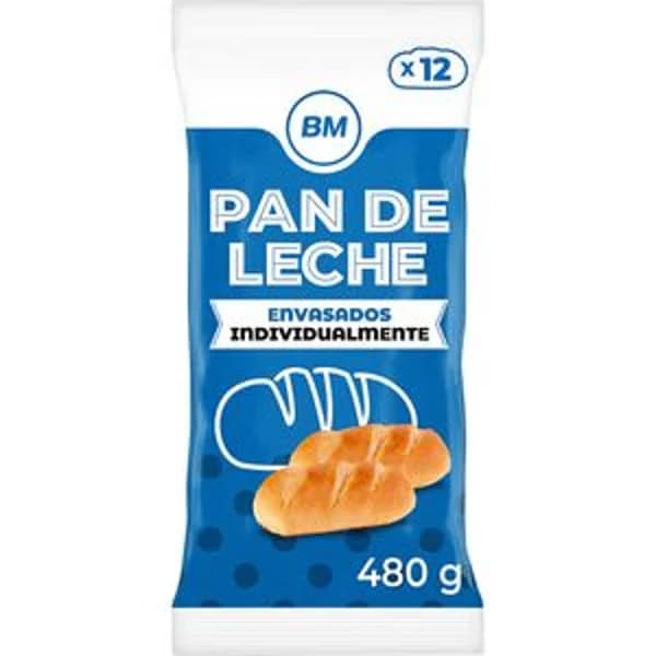Pan de leche 12 unidades 480g - 0.48 kg - Imagen del producto en Findit