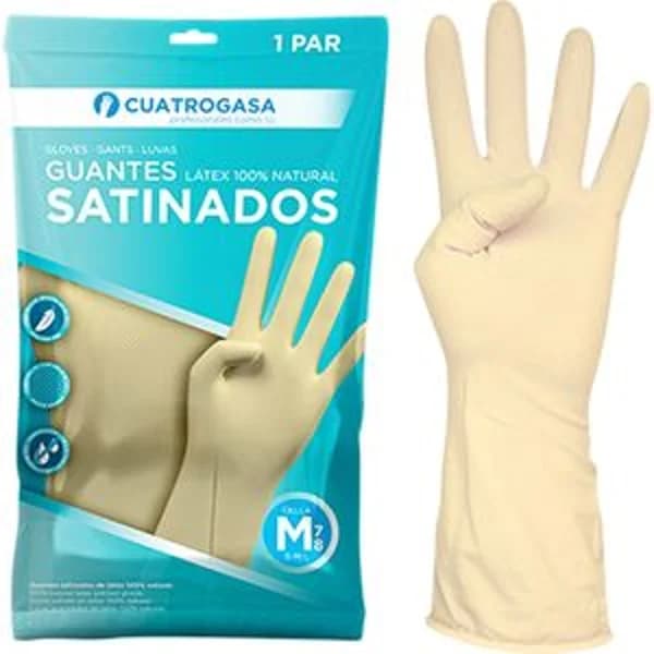 Guantes de látex satinados M 4 unidades - 1 ud - Imagen del producto en Findit