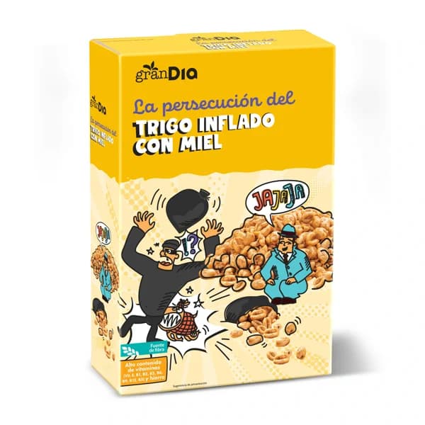 Cereales de trigo inflado con miel Gran Dia caja 500 g - 0.5 kg - Imagen del producto en Findit