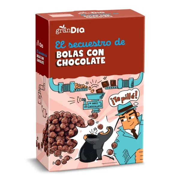 Cereales de bolas con chocolate Gran Dia caja 500 g - 0.5 kg - Imagen del producto en Findit