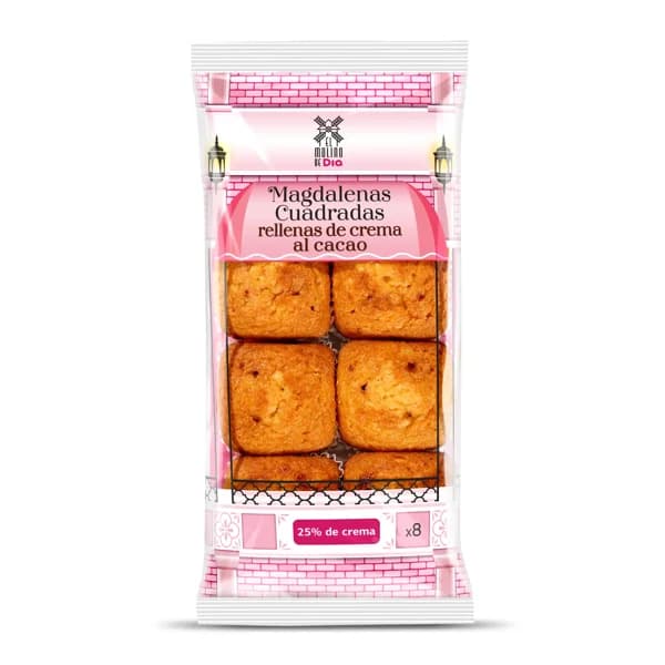 Magdalenas rellenas con crema de cacao El molino de Dia bolsa 336 g - 0.34 kg - Imagen del producto en Findit