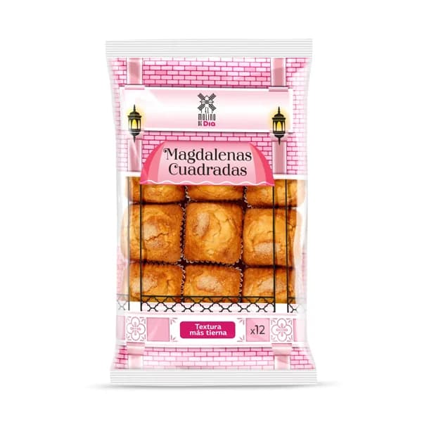 Magdalenas cuadradas El molino de Dia bolsa 350 g - 1 ud - Imagen del producto en Findit