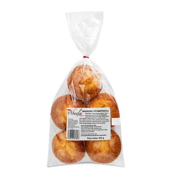 Magdalenas con mantequilla La abuela bolsa 450 g - 0.45 kg - Imagen del producto en Findit