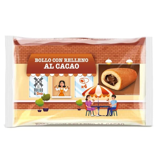 Bollo relleno con crema de cacao El molino de Dia bolsa 240 g - 1 ud - Imagen del producto en Findit