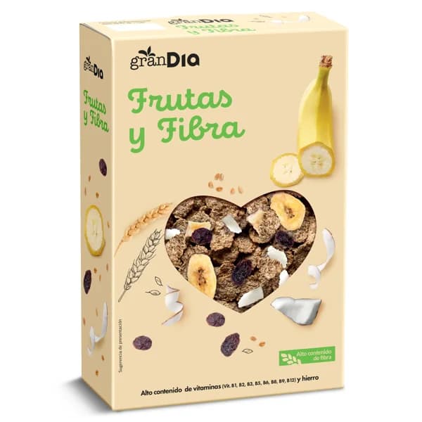 Cereales copos de trigo con fruta y fibra Gran Dia caja 500 g - 0.5 kg - Imagen del producto en Findit