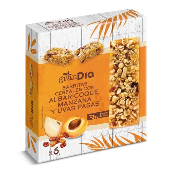 Barritas de cereales con albaricoque, manzana y uvas pasas Gran Dia caja 150 g - 0.15 ud - Imagen del producto en Findit