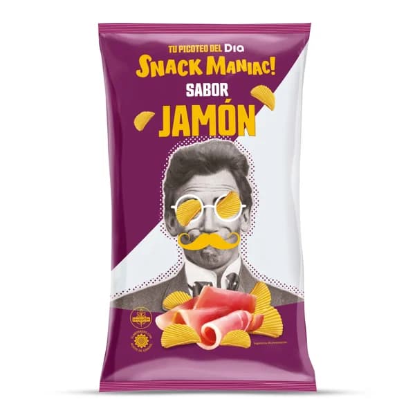 Patatas fritas onduladas sabor jamón Snack Maniac de Dia bolsa 170 g - 0.17 kg - Imagen del producto en Findit