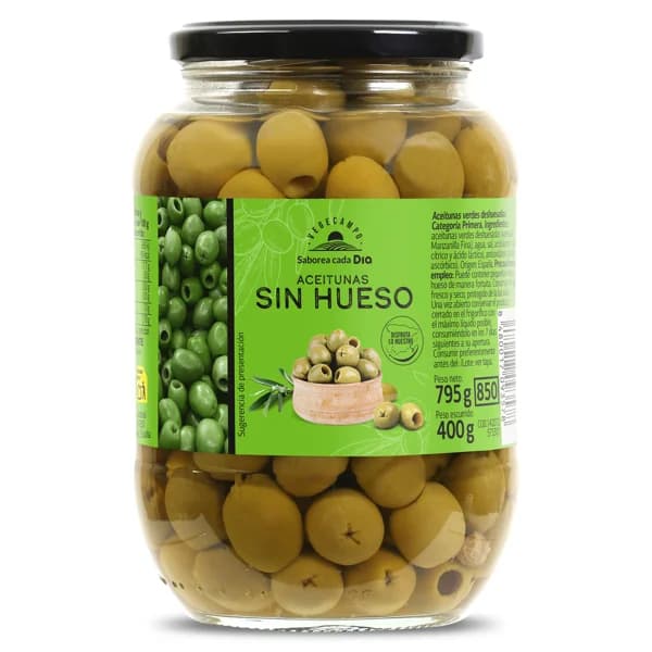 Aceitunas verdes sin hueso Vegecampo de Dia frasco 400 g - 0.4 kg - Imagen del producto en Findit