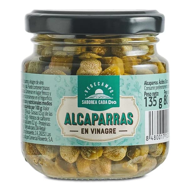 Alcaparras en vinagre Vegecampo de Dia frasco 80 g - 0.08 kg - Imagen del producto en Findit