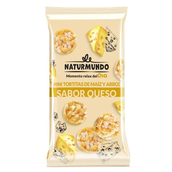 Mini tortitas de maíz y arroz sabor queso Naturmundo de Dia bolsa 75 g - 0.08 kg - Imagen del producto en Findit