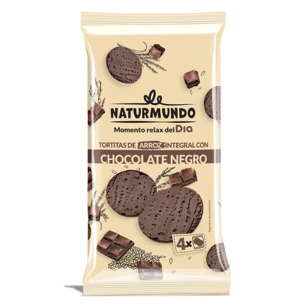 Tortitas de arroz integral con chocolate negro Naturmundo de Dia bolsa 130 g - 0.13 kg - Imagen del producto en Findit