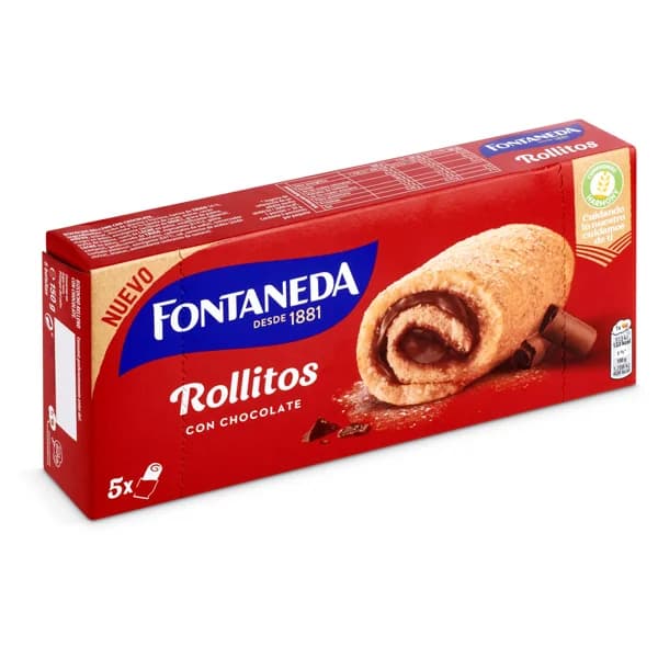Rollitos con chocolate Fontaneda caja 150 g - 1 ud - Imagen del producto en Findit