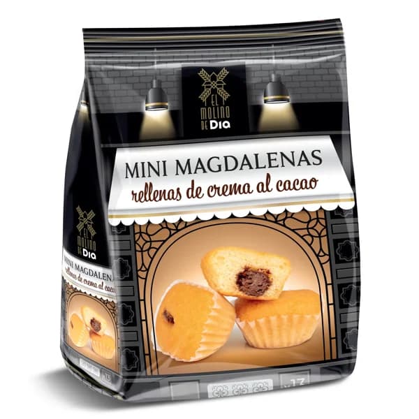 Mini magdalenas rellena de chocolate El molino de Dia bolsa 180 g - 0.18 kg - Imagen del producto en Findit