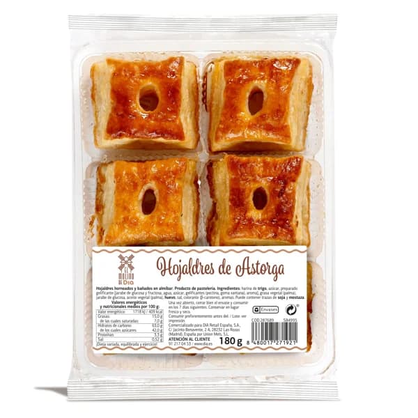 Hojaldre de Astorga El molino de Dia bandeja 180 g - 0.18 kg - Imagen del producto en Findit