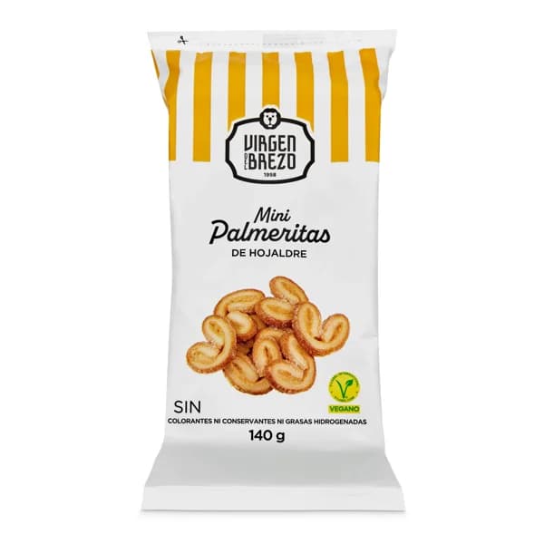 Mini palmeritas de hojaldre Virgen del Brezo bolsa 140 g - 0.14 kg - Imagen del producto en Findit