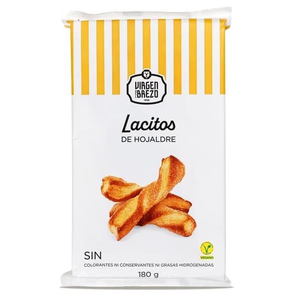Lazos hojaldre de azúcar Virgen del Brezo bolsa 180 g - 0.18 kg - Imagen del producto en Findit