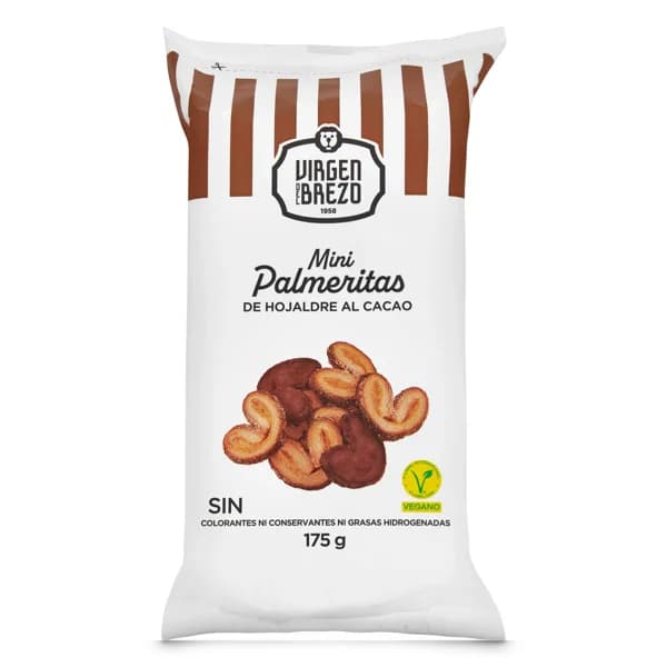 Mini palmeritas al cacao Virgen del Brezo bolsa 175 g - 0.18 kg - Imagen del producto en Findit