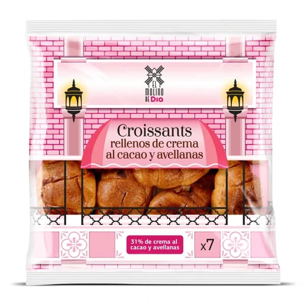 Croissants rellenos de cacao y avellanas El molino de Dia bolsa 315 g - 0.31 kg - Imagen del producto en Findit