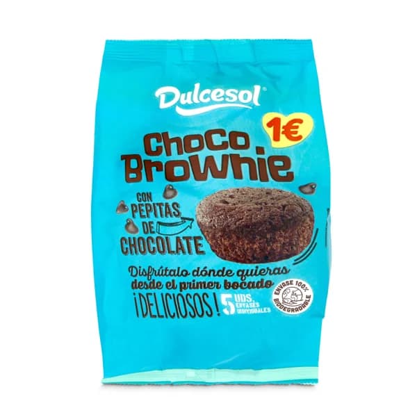 Mini brownies de chocolate Dulcesol bolsa 125 g - 0.11 kg - Imagen del producto en Findit