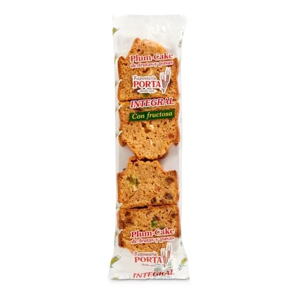 Plum cake integral de frutas y pasas Repostería porta bolsa 180 g - 1 ud - Imagen del producto en Findit