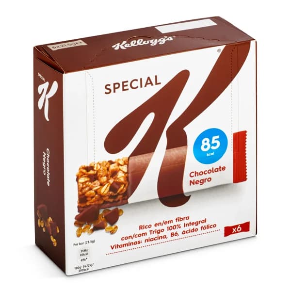 Barritas de cereales con chocolate negro Kellogg's Special K caja 129 g - 1 ud - Imagen del producto en Findit