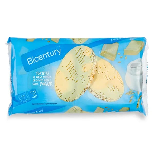 Tortitas de arroz integral sabor yogur Bicentury bolsa 130 g - 0.13 kg - Imagen del producto en Findit