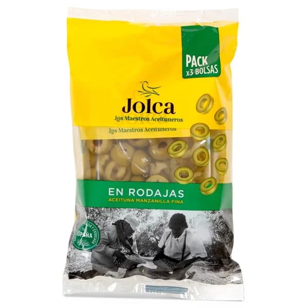 Aceituna manzanilla en rodajas Jolca bolsa 3 x 50 g - 0.15 kg - Imagen del producto en Findit