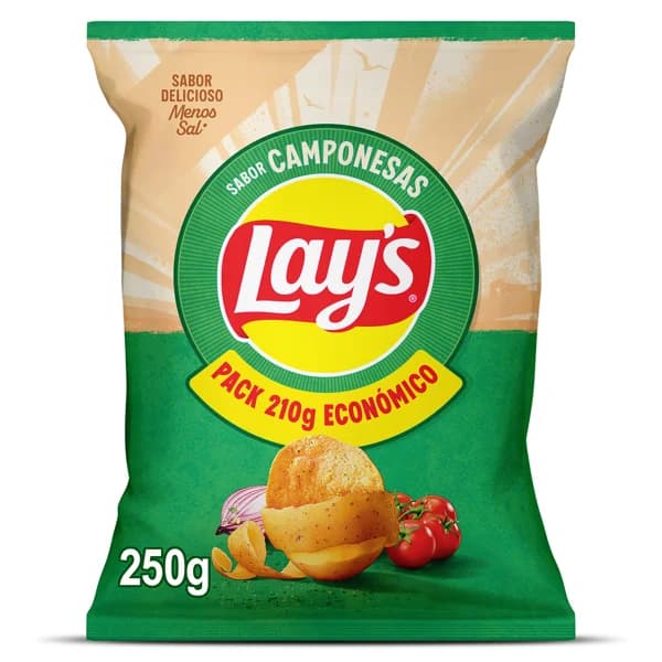 Patatas fritas sabor campesina Lay's bolsa 250 g - 0.24 ud - Imagen del producto en Findit