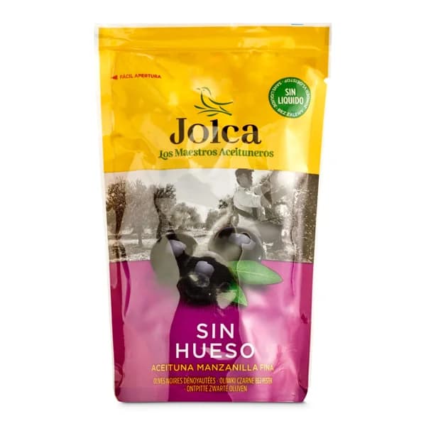 Aceitunas negras sin hueso Jolca bolsa 75 g - 1 ud - Imagen del producto en Findit