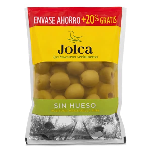 Aceitunas verdes sin hueso Jolca bolsa 90 g - 0.09 kg - Imagen del producto en Findit