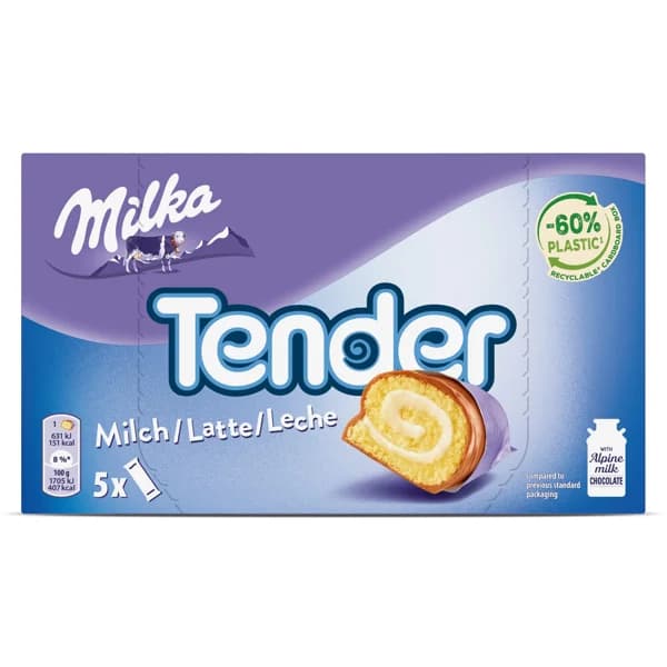 Bizcocho relleno con leche tender Milka caja 185 g - 0.15 kg - Imagen del producto en Findit