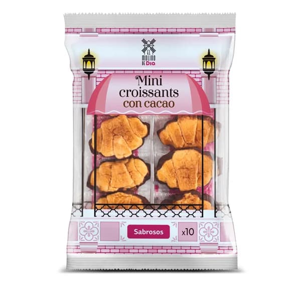 Mini croissants con cacao El molino de Dia bolsa 150 g - 0.15 kg - Imagen del producto en Findit