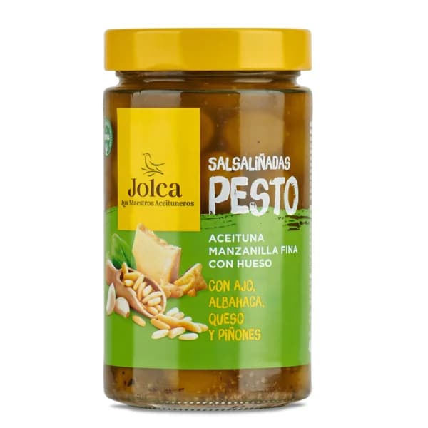 Aceitunas salsaliñadas con pesto Jolca frasco 400 g - 0.4 kg - Imagen del producto en Findit