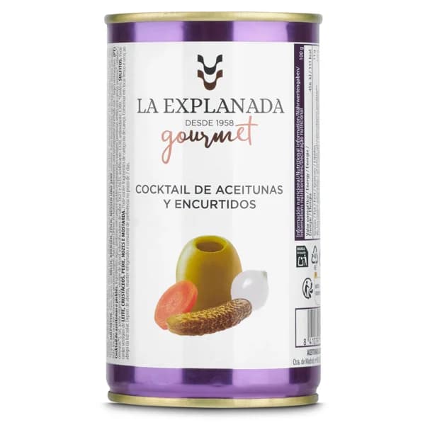 Cocktail de aceitunas y encurtidos La explanada lata 185 g - 0.18 ud - Imagen del producto en Findit